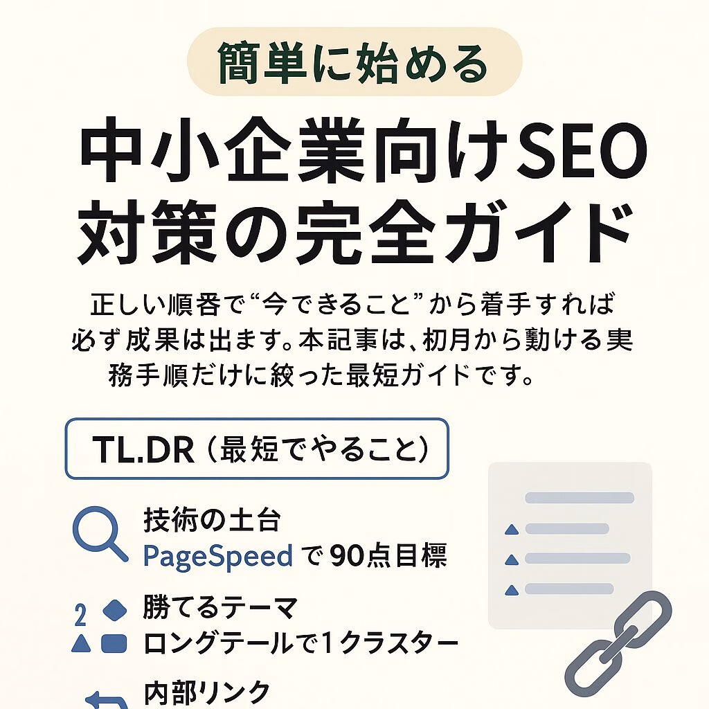 中小企業向けSEO対策の始め方｜ローカルで勝つ最短3ステップと実務チェックリスト