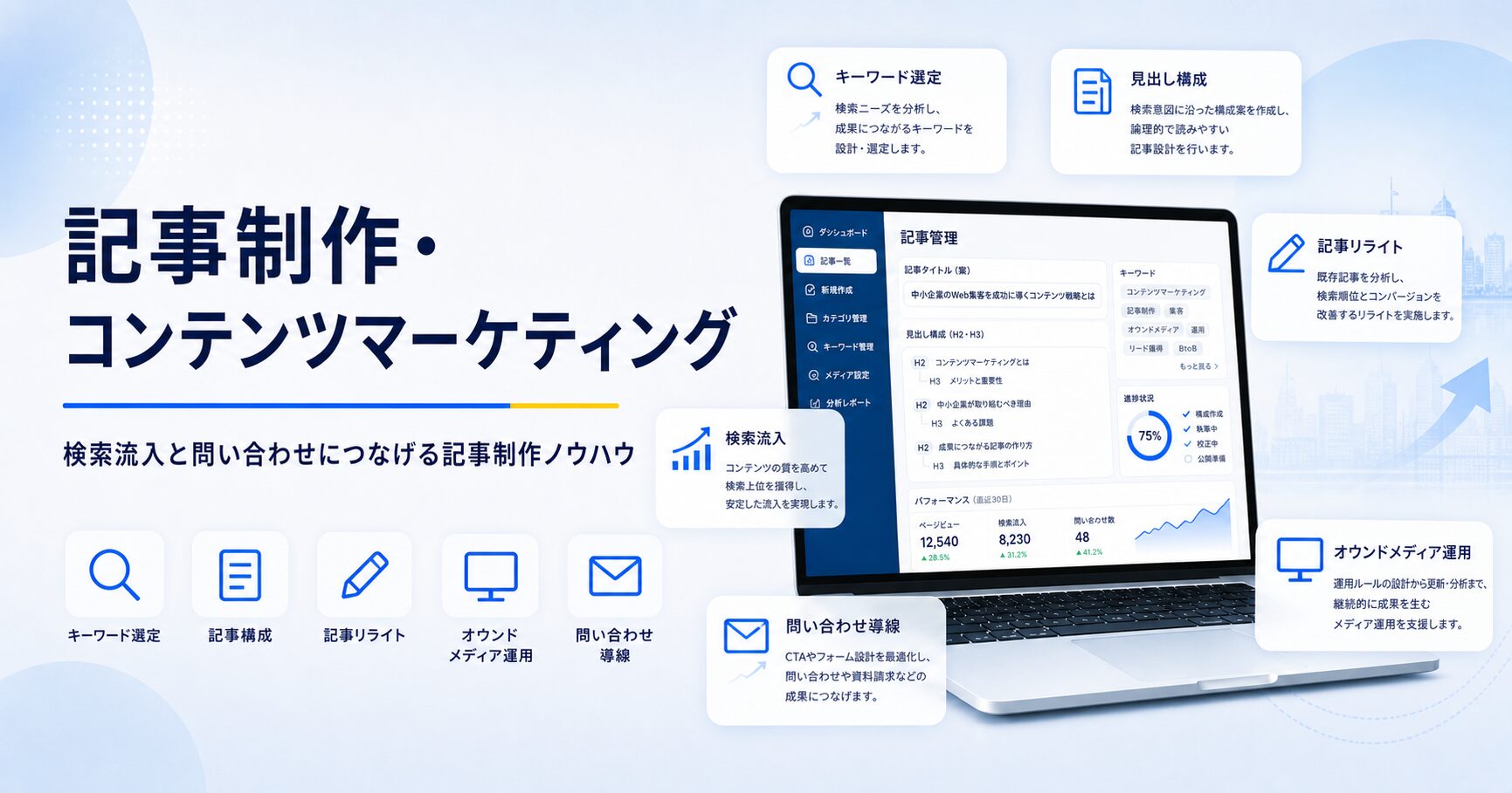 記事制作・コンテンツマーケティングの記事一覧｜中小企業向けSEO記事制作
