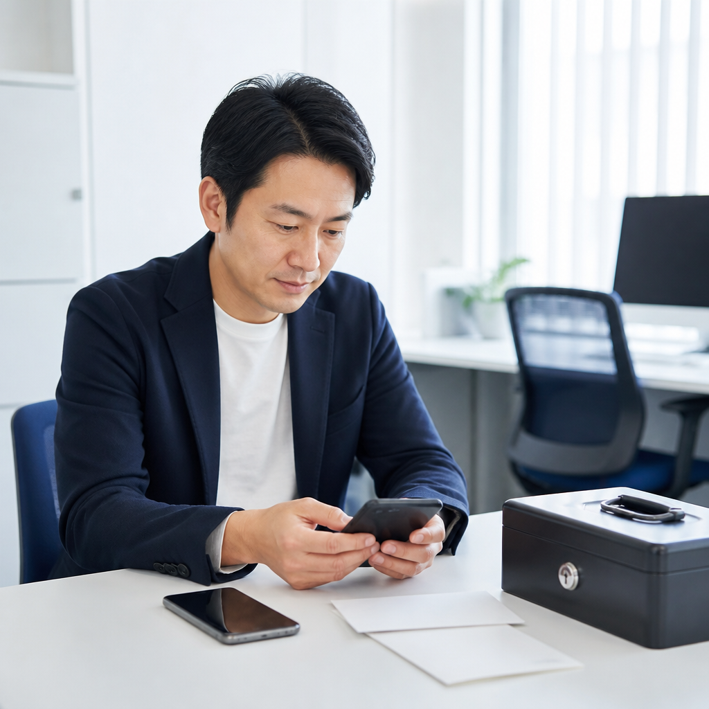 SIMのみ導入後の故障対応や端末管理の注意点を確認する担当者