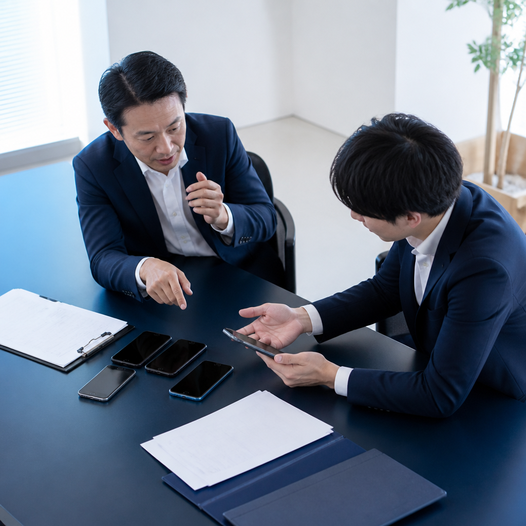 業務用スマートフォンの管理と費用を相談する事業者