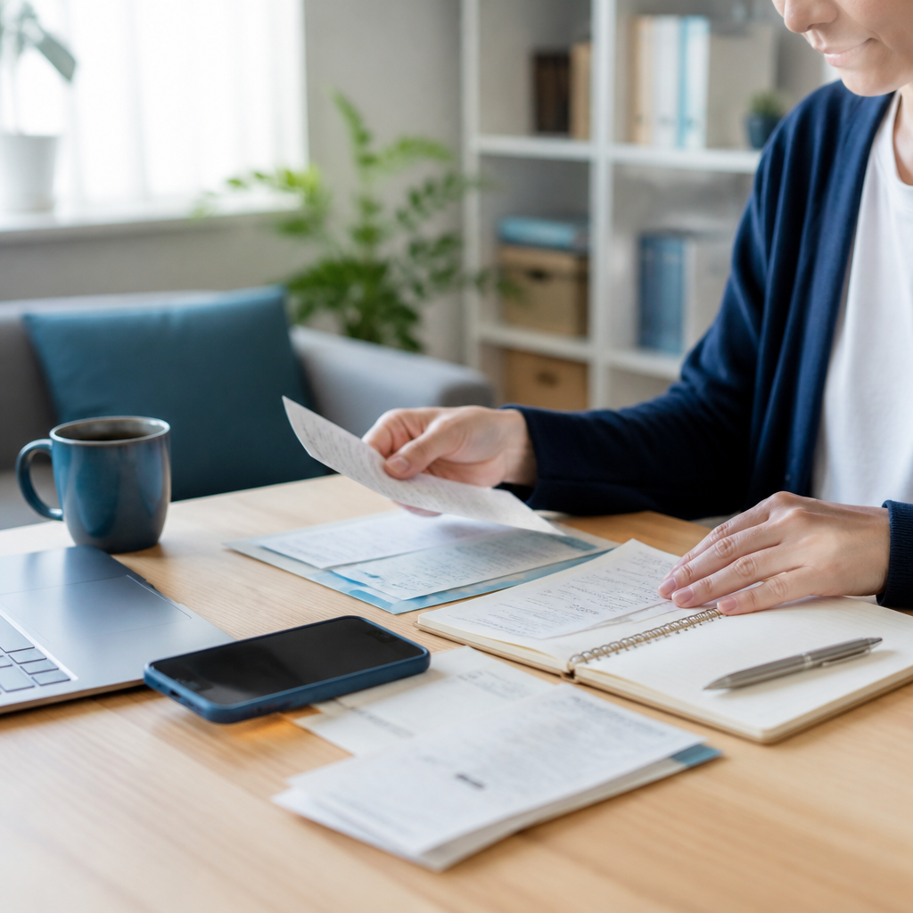 携帯料金の明細と領収書を事業用に整理する個人事業主