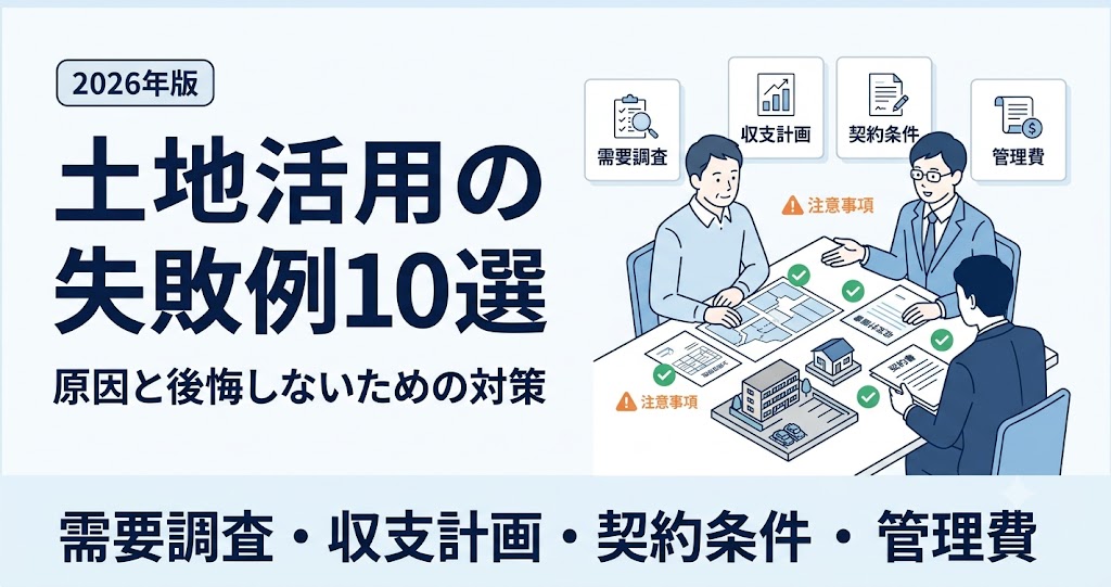 土地活用の失敗例10選と後悔しないための対策を解説する2026年版記事