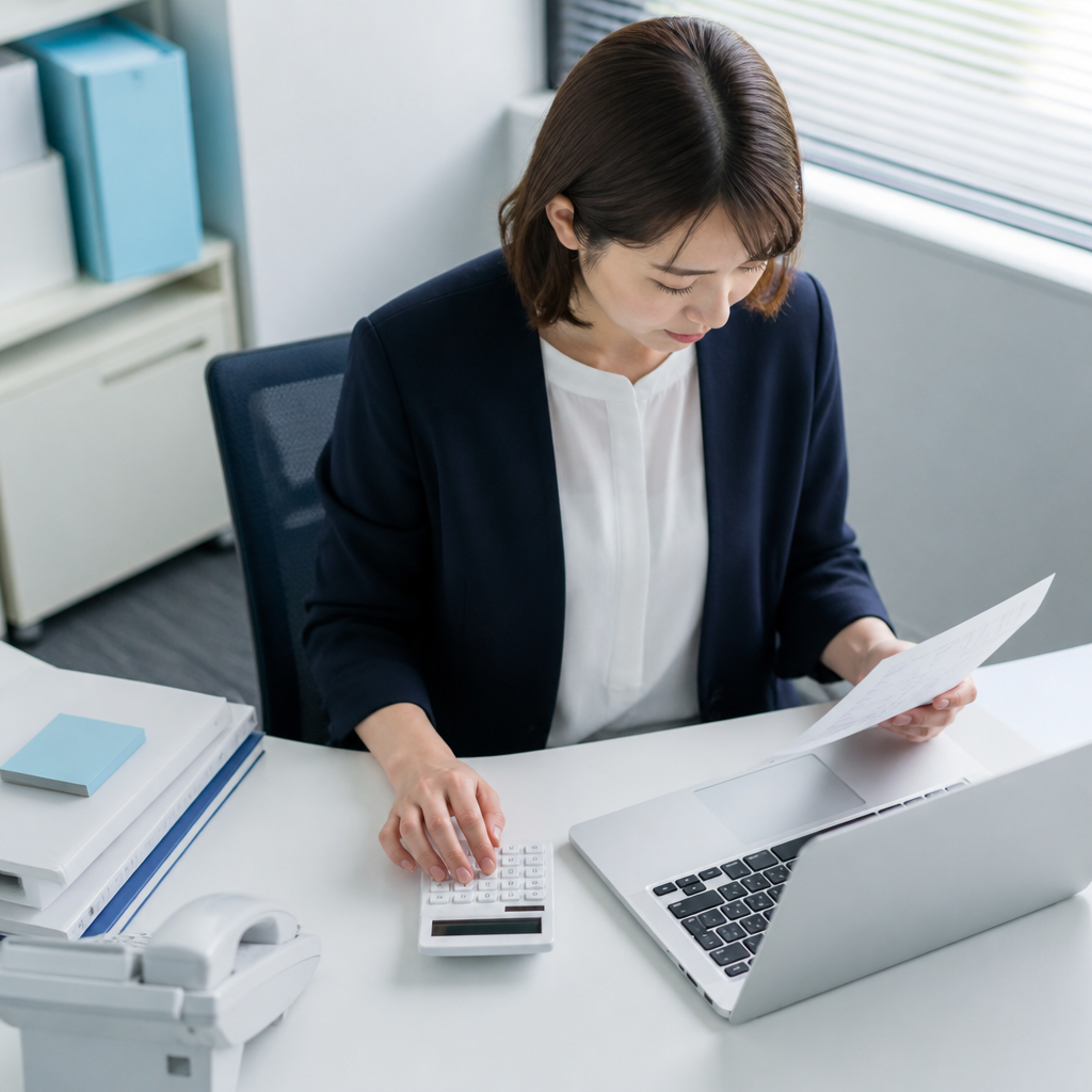 ビジネスフォンの初期費用と月額費用を見積書で確認する担当者
