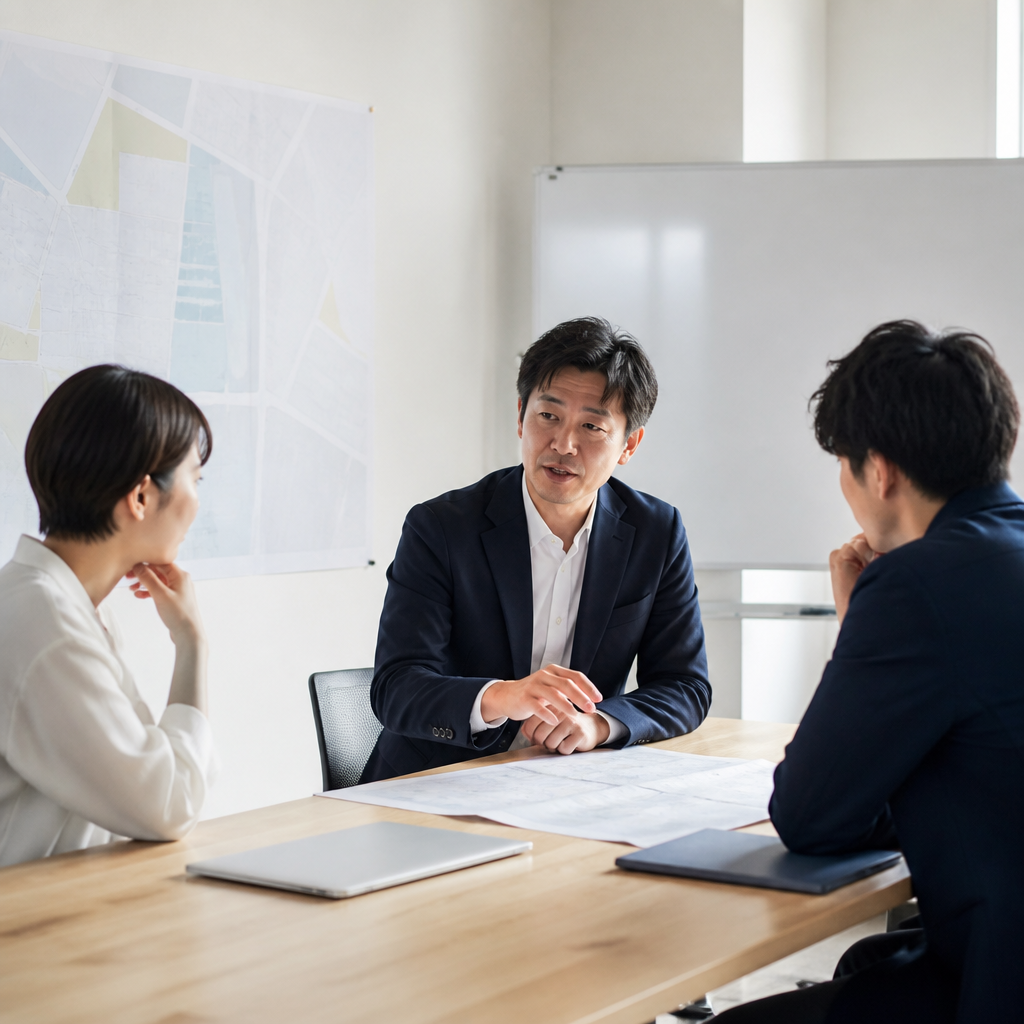 事業規模に合わせて法人向け転送電話を選ぶ相談風景
