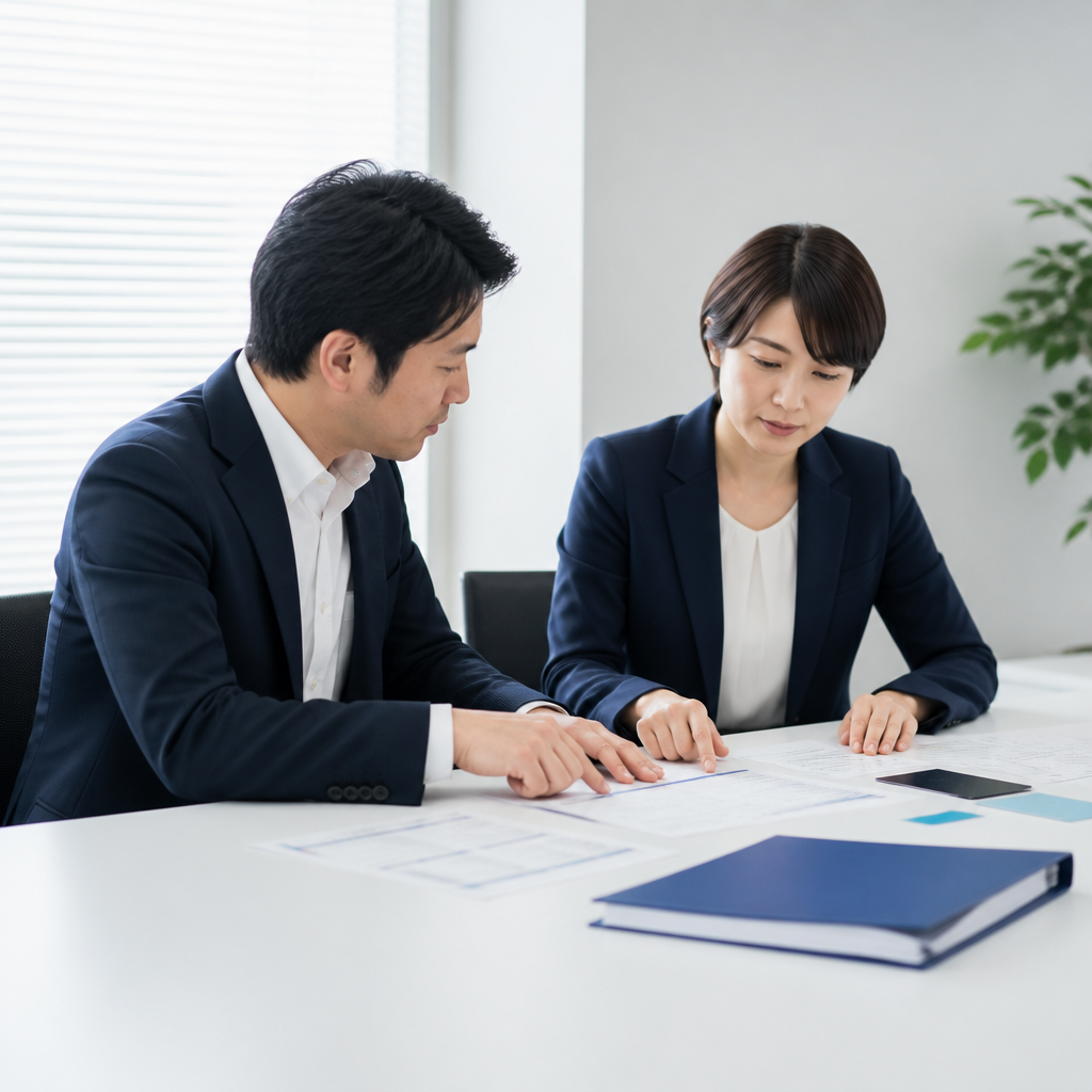 月間利用額と車両台数を確認して法人ETCカードの種類を選ぶ担当者