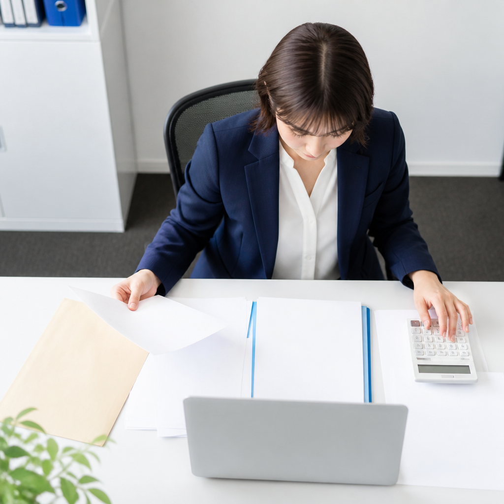 光回線の見積書と契約条件を確認する法人担当者