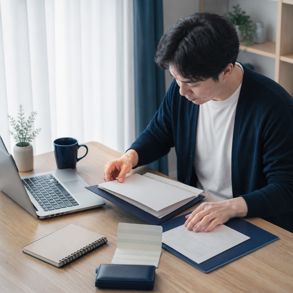 事業計画書や見積書を整理して融資準備を進める個人事業主