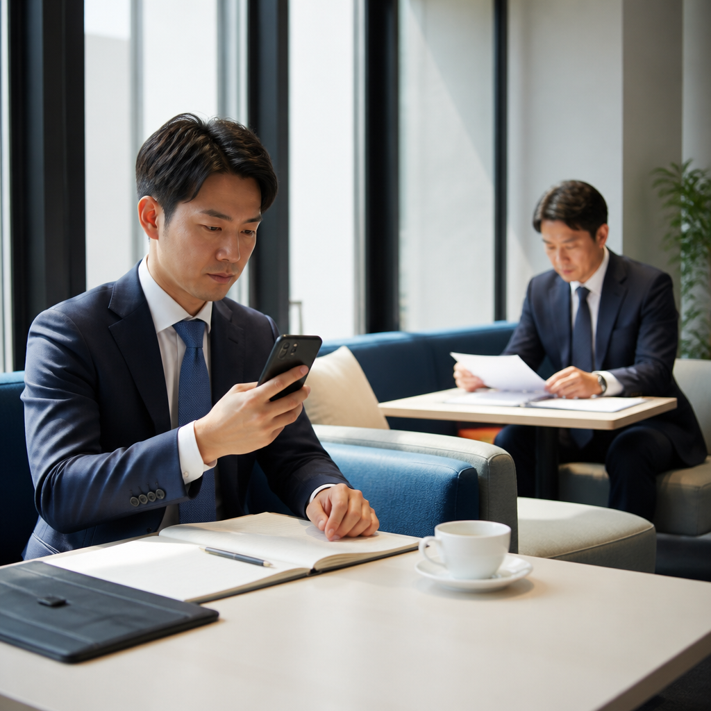 法人携帯で代表電話の着信対応を行う中小企業の運用イメージ